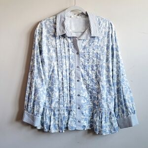 Entro Floral Pleated Blouse